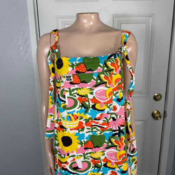 Lucy Yak Women's Overall Dress UK 20 US 16 Asahi Nagata Floral Organic SS29 - Picture 2 of 6